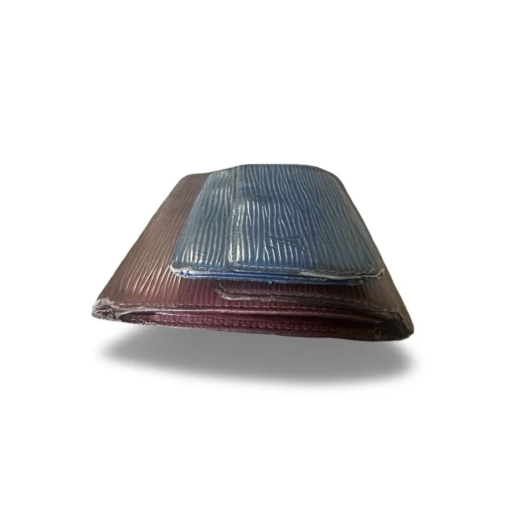 Louis Vuitton Authentic TWO Epi Leather Wallet Set Brown-Blue